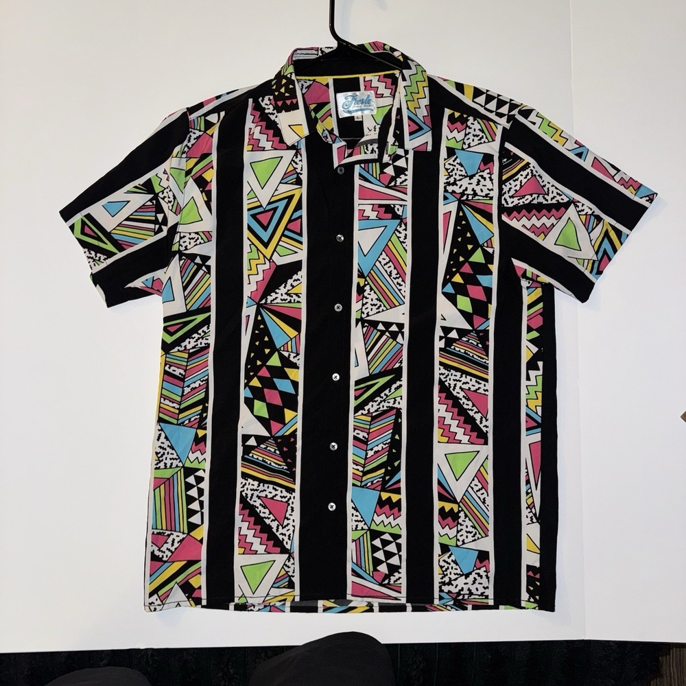 Men's Large Vintage Fresh Prince of Bel-Air Short Sleeve Button-Up Shirt